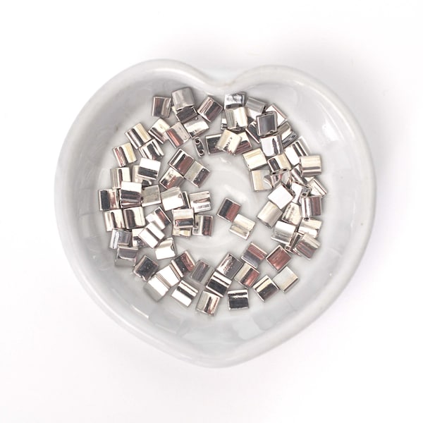 Silver Plating Full, Half, Quarter Sizes -  Miyuki Tila Beads - TL0194 - Beads For DIY Jewelry - Multiple Pack Sizes Available - 0194, 194