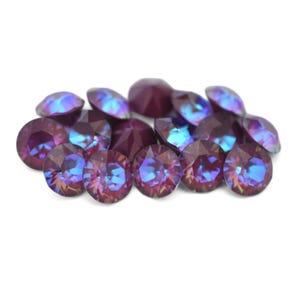 Burgundy Delite 39ss 1088 Barton Crystal, Made in Austria Highest Quality Round Rhinestone Chatons Pointed Back, 8mm Cup Chain, Discontinued