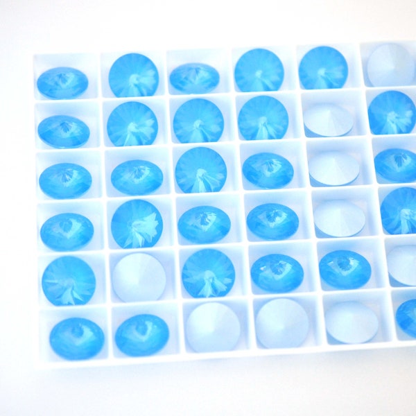 Electric Blue Ignite 12mm Rivoli 1122 Round Barton Crystal - Multiple Pack Sizes Available