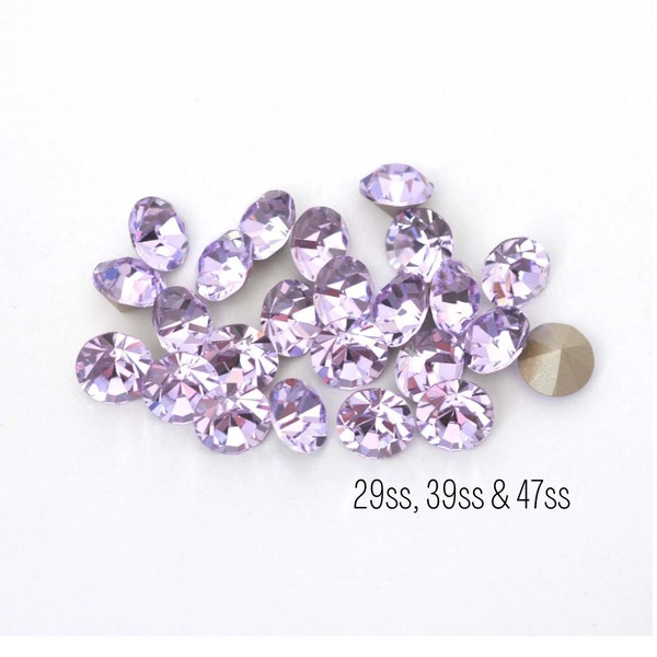 Violet Preciosa Maxima Machine Cut Chaton - 29ss, 39ss, 47ss - 6mm, 8mm, 10.5mm Purple Crystals - DIY Jewelry Making Supplies