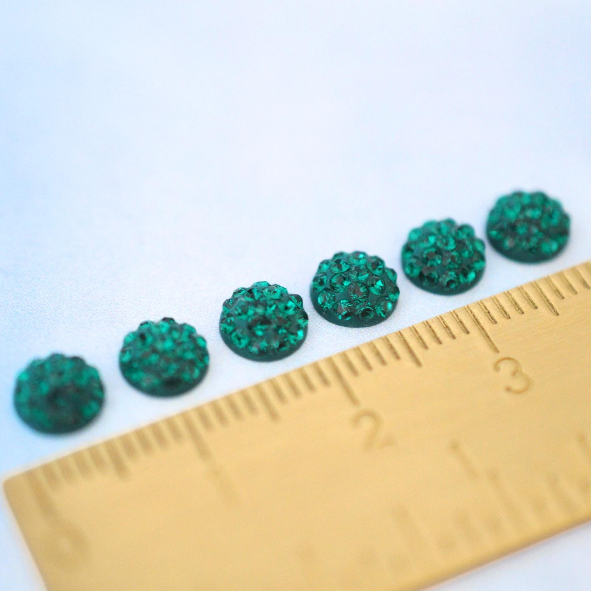 エメラルド 6 mm パヴェ クリスタル カボション、86601 バートン