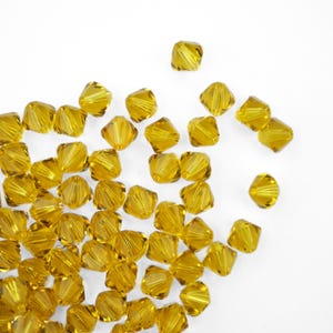 6mm Lime Bicone 5328 Barton Crystal Beads, Made In Austria, The Highest Quality! Austrian Crystal, Double Cone Shape, Yellow