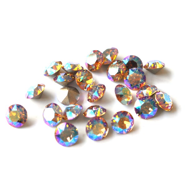 Light Colorado Topaz Shimmer 39ss 1088 Chatons 8mm Barton Crystals - Multiple Pack Sizes Available