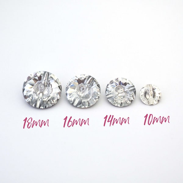 Crystal Clear Rivoli Style Crystal Buttons - 3015 Barton Crystal -  Round Button - Multiple Sizes & Pack Sizes Available