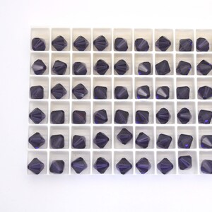 4mm & 8mm Purple Velvet Bicone 5328 Barton Crystal Beads, Made In Austria, The Highest Quality! Austrian Crystal, Double Cone Shape, Purple