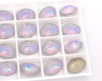 Dreamy Vitrail - White Opal Vitrail Light 18x13mm Oval Shape 4120 Barton Crystal - Multiple Pack Sizes Available