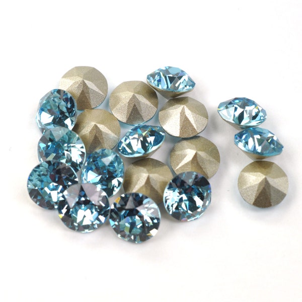 Aquamarine (Aqua) 39ss 1088 Chatons 8mm Barton Crystals - Multiple Pack Sizes Available