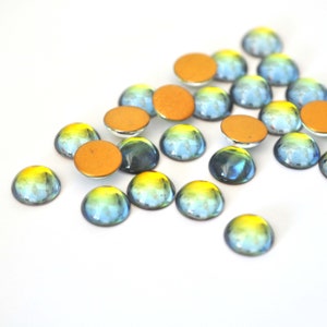 Sahara 13mm (Vintage!) Gold Foiled Barton Cabochons 2090/4 - 2 Pieces