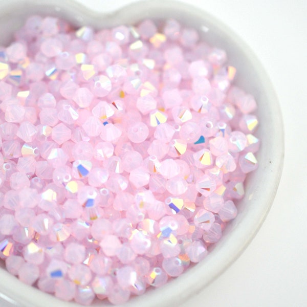 Rose Water Opal AB 4mm & 6mm Bicone Beads, Barton Crystal - Bicones Article 5328 - Multiple Pack Sizes Available