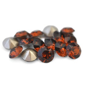 Smoked Amber 39ss 1088 Round Crystals by Swarovski® 8mm Pointed Back Chatons, Cup Chain