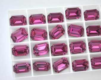 Dark Rose 18x13mm Octagon Shape 4610 Barton Crystal - Purple - Choose Size and Pack Size Options!