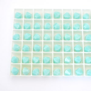 Mint Alabaster 8mm Bicone Beads, Barton Crystal - Bicones Article 5301 - Multiple Pack Sizes Available