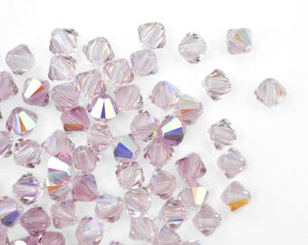 4mm & 6mm Light Amethyst AB Bicone 5328 Crystals by Swarovski® Beads