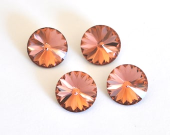 Blush Rose 12mm Rivoli 1122 Round Barton Crystal - Multiple Pack Sizes Available