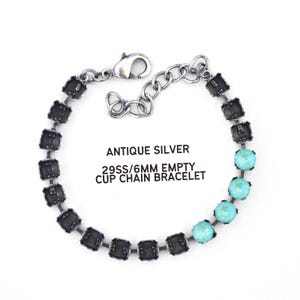 Antique Silver 6mm 29ss Empty Cup Chain Bracelet 1088 DIY Jewelry Supplies