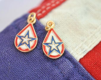 アメリカ国旗の星チャーム：赤、白、青のペンダント（4個） - Etsy 日本