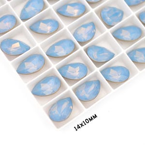 Air Blue Opal 14x10mm Pear Shape 4320 Barton Crystal, Made in Austria, Highest Quality Fancy Stones, Limited Stock! - 1 Crystal