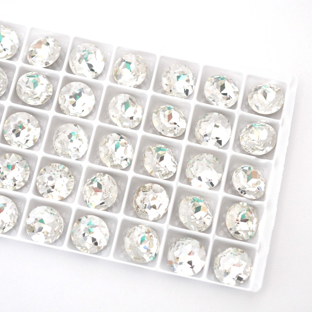 Crystal Clear 12mm Chaton Round Glass Rhinestones, DIY Craft Crystal ...