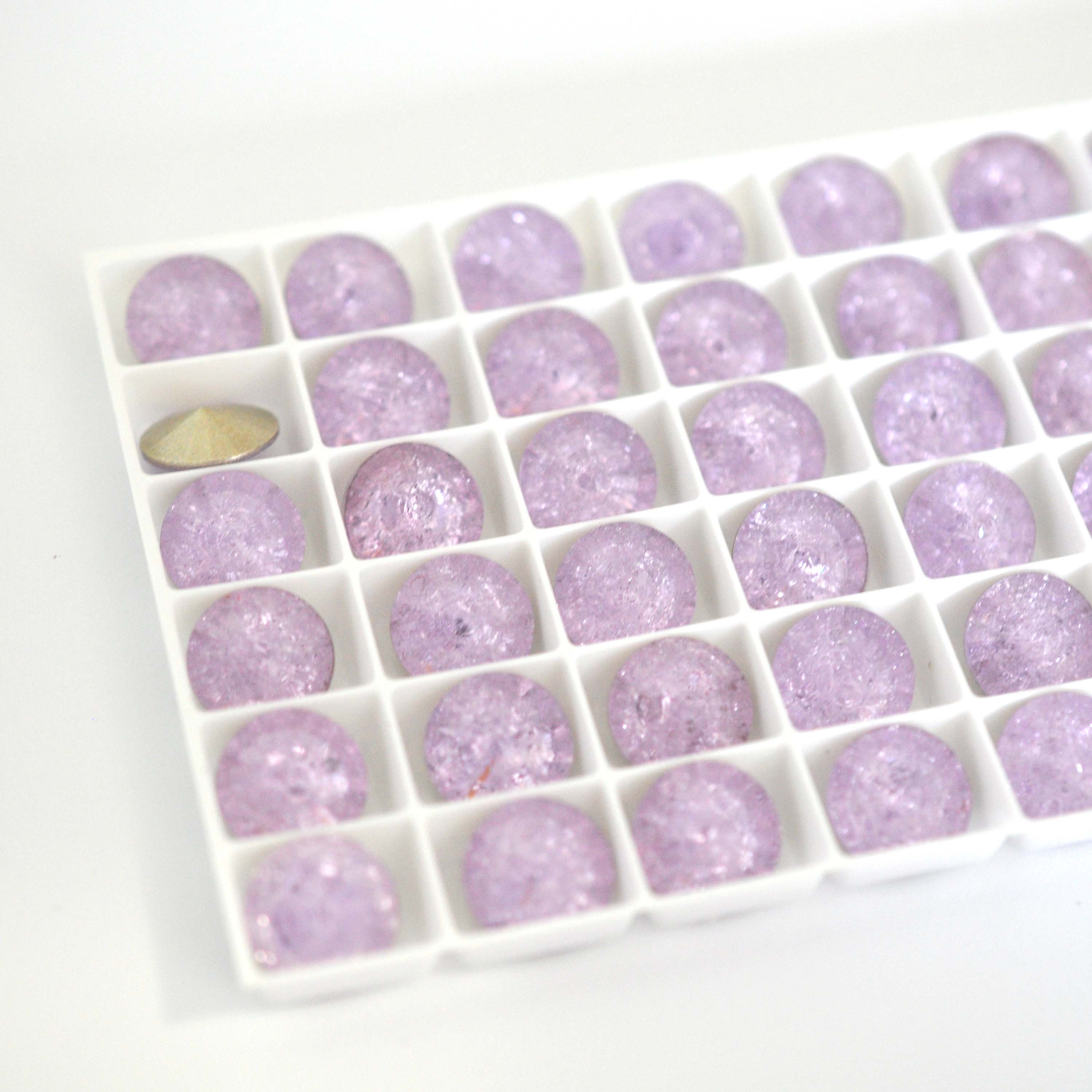 Piedras de cristal redondas Rivoli de hielo violeta de 12 mm, cristales  para manualidades de bricolaje, cristales de North Star, varios tamaños de  paquete disponibles -  España