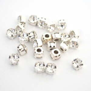 Crystal Clear - 29SS / 6MM Sew On Crystals - Chaton Montees - Sliders - Great For Beading & Wire - Multiple Pack Sizes Available