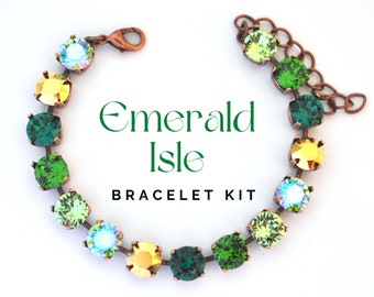 Emerald Isle - Saint Patrick's Day Bracelet Making Kit! - Make Your Own Sparkle Bracelet - Do It Yourself Jewelry! Cup Chain Bracelet