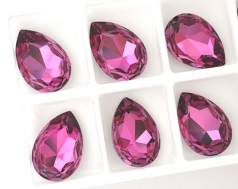 Dark Rose 30x20mm Pear Shape 4327 Barton Crystal - 1 Piece