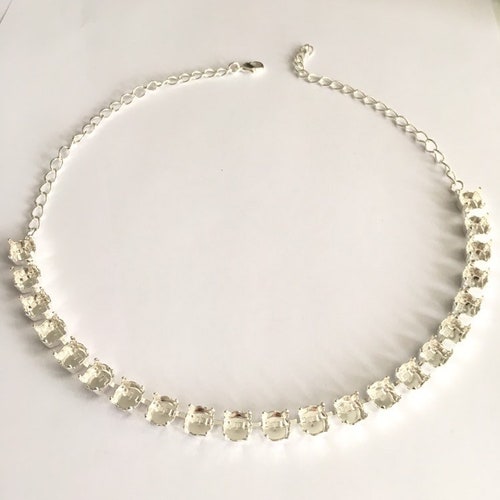 39ss Antique Silver Empty Cup Chain Bracelet Setting for Etsy