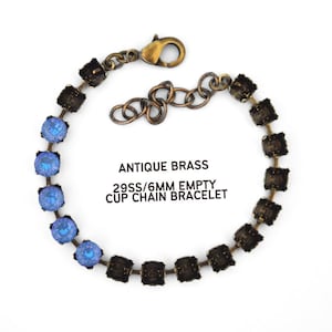 Antique Brass 6mm 29ss Empty Cup Chain Bracelet 1088 DIY Jewelry Supplies