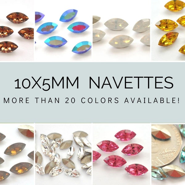 10x5mm Navette Marquee 4200 Barton Crystals - Pick Your Color & Pack Size!