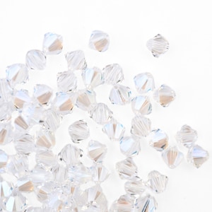 4mm & 6mm Moonlight Bicone 5328 Barton Crystal Beads, Made In Austria, The Highest Quality! Austrian Crystal, Double Cone Shape