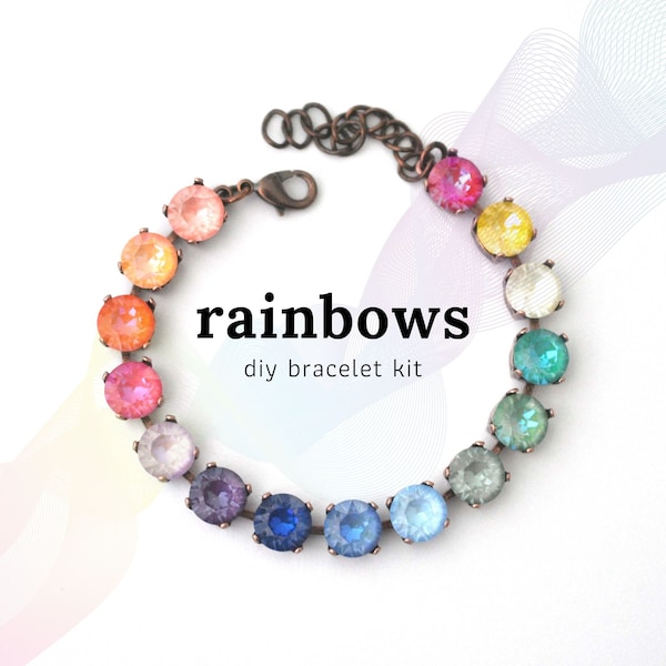 Rainbows Bracelet Making Kit! - Make Your Own Sparkle Bracelet - Do It Yourself Jewelry! Cup Chain Bracelet
