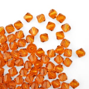 4mm & 6mm Topaz Bicone 5328 Barton Crystal Beads, Made In Austria, The Highest Quality! Austrian Crystal, Double Cone Shape