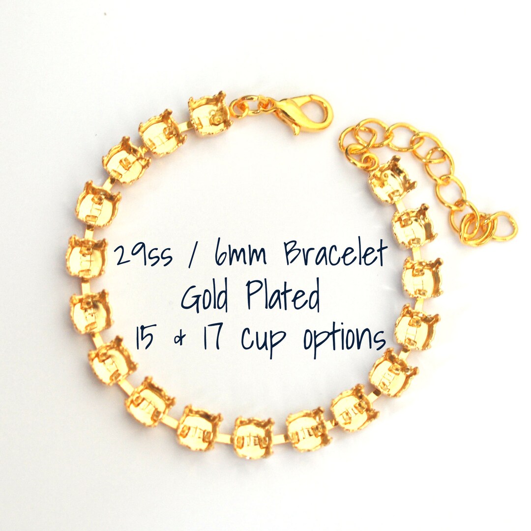 Gold Plating 6mm 29ss Empty Cup Chain Bracelet 1088 DIY Jewelry