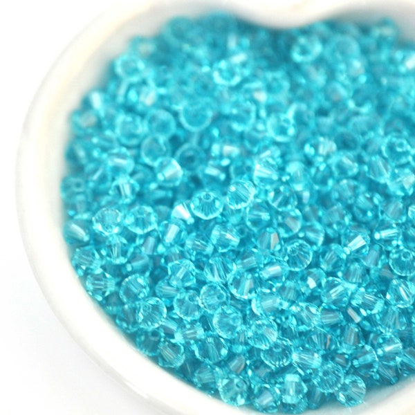 Light Turquoise 4mm Bicone Beads, Barton Crystal - Bicones Article 5328 - Multiple Pack Sizes Available