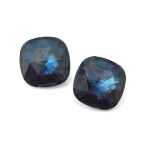 Montana 4471 Rose Cut Cushion Square Barton Crystal, Made in Austria, Highest Quality Pointed Back Fancy Stones (Navy Blue) - 1 Crystal