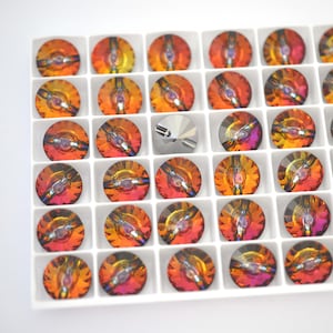 Volcano 12mm Rivoli Style Crystal Buttons - 3015 Barton Crystal -  Round Button - Multiple Pack Sizes Available