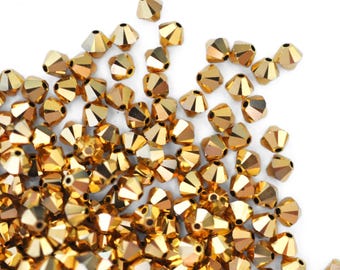 4mm & 6mm Aurum 2X Bicone 5328 Crystals by Swarovski® Beads