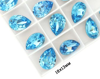 Aquamarine (Aqua) 18x13mm Pear Shape 4320 Crystals by Swarovski® - 1 Piece