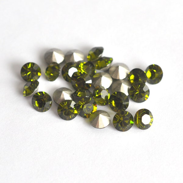 Olivine 29ss 1028 Chatons 6mm Barton Crystal- Multiple Pack Sizes Available
