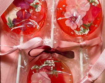 Strawberry Flower and Glitter Lollipop Gift Box