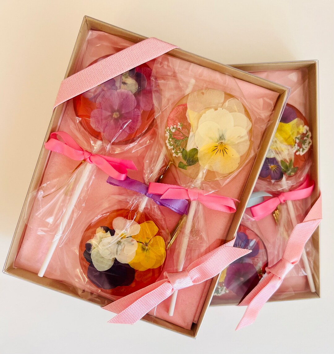 Edible Flower Lollipop Gift Sampler Etsy