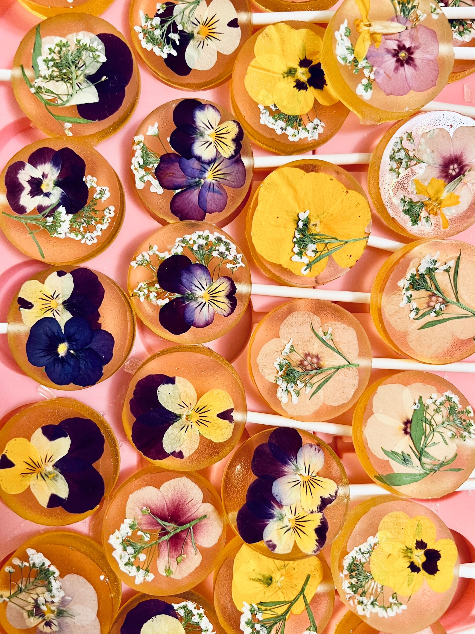 Edible Flower Lollipops Etsy