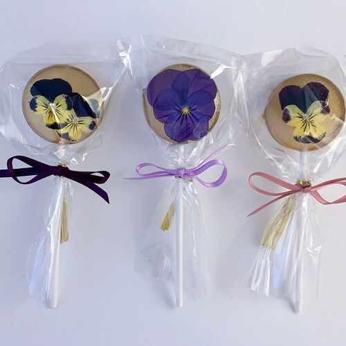 Lychee Edible Flower Lollipop Etsy