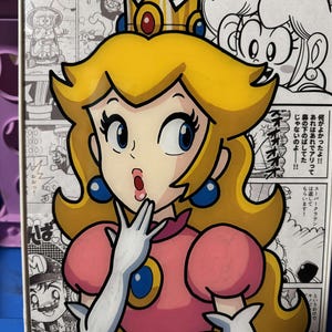 Super Mario - Princess Peach Glass Painting
