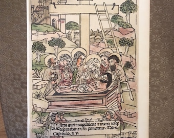 1496年ニュルンベルク年代記原画 – 教皇と司教の4枚の木版画 – 初期