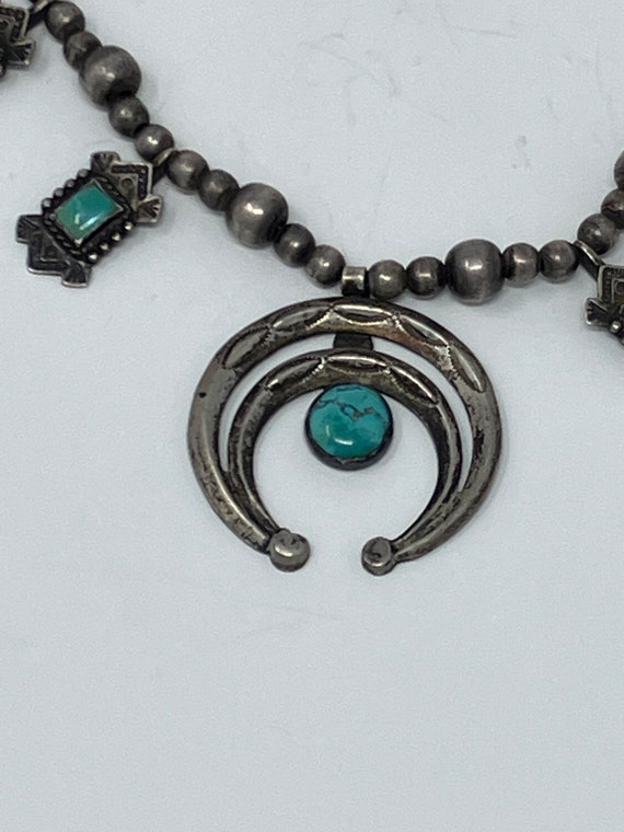 Early Turquoise Squash Blossom Necklace - image 4