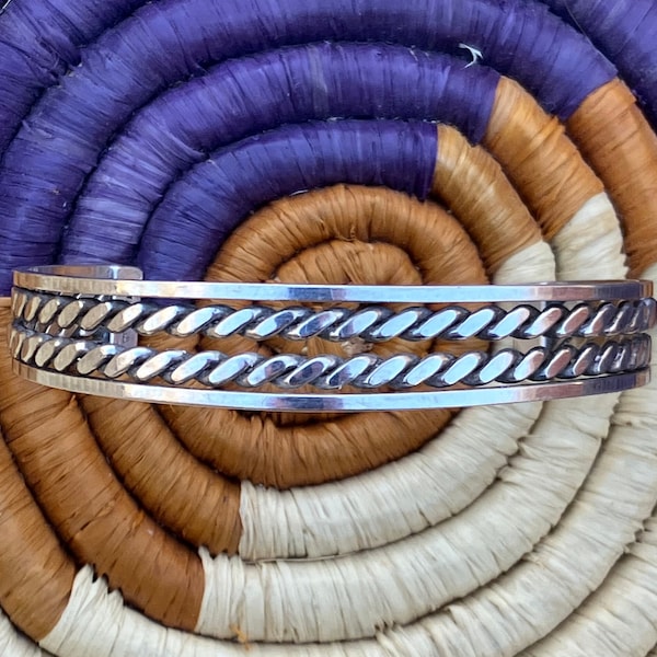 Navajo Vintage Sterling Silver Cuff Bracelet