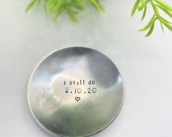 Personalized Ring Dish, Wedding Gift, Anniversary Silver Ring Dish, Personalized Trinket Dish, Bridesmaid Gift, Gift for Her