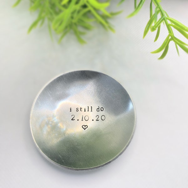 Personalized Ring Dish, Wedding Gift, Anniversary Silver Ring Dish, Personalized Trinket Dish, Bridesmaid Gift, Gift for Her