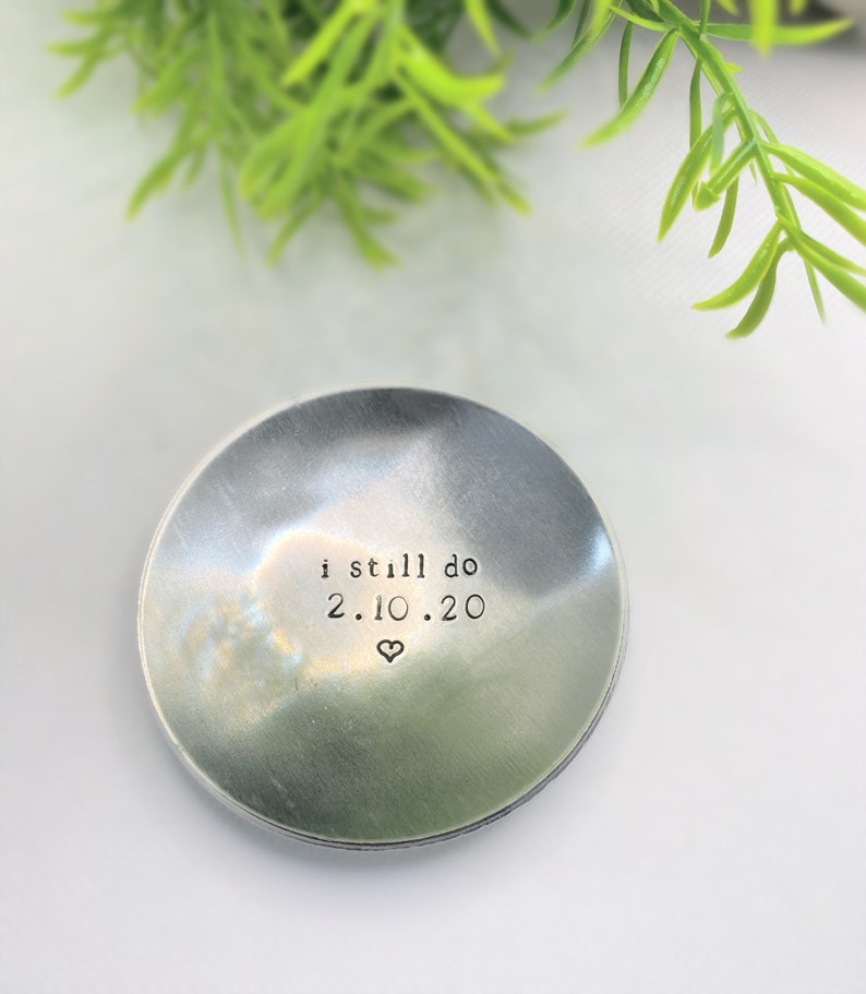 Personalized Ring Dish, Wedding Gift, Anniversary Silver Ring Dish, Personalized Trinket Dish, Bridesmaid Gift, Gift for Her image 1